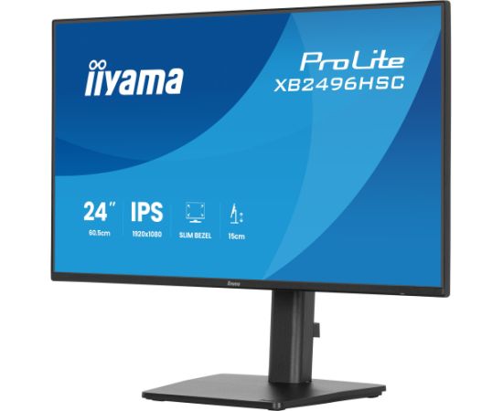 iiyama ProLite XB2496HSC-B1, LED monitor - 24 - black (matt), FullHD, IPS, HDMI, DP, USB-C, USB hub, 144Hz panel Monitori