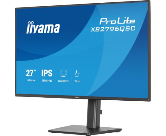 iiyama ProLite XB2796QSC-B1, LED monitor - 27 - black (matte), QHD, IPS, HDMI, DP, USB-C, USB hub Monitori