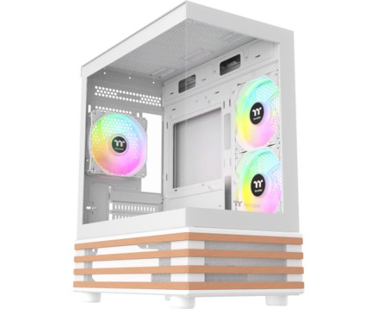Thermaltake View 170 WS ARGB, Tower case white/wood, Tempered Glass x 2, Wood texture Datoru korpusi