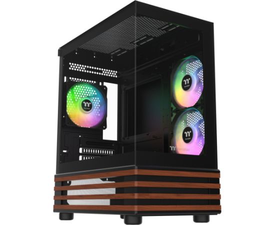 Thermaltake View 170 WS ARGB, Tower Case black/wood, Tempered Glass x 2, Wood Texture Datoru korpusi