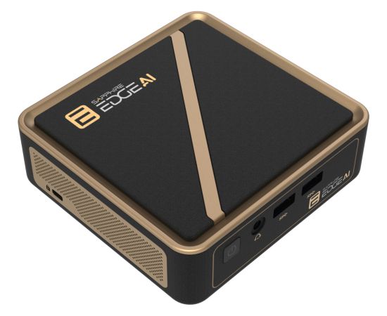 SAPPHIRE EDGE AI 340, Barebone black/gold, without operating system Personālie datori