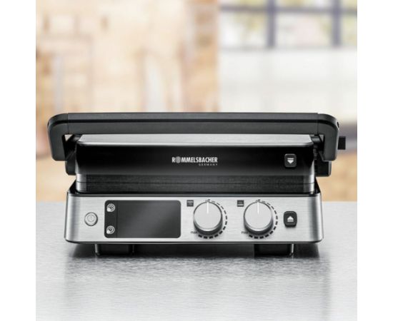 Rommelsbacher contact grill KG 2025 stainless steel/black, 2,000 watts Электрические грили