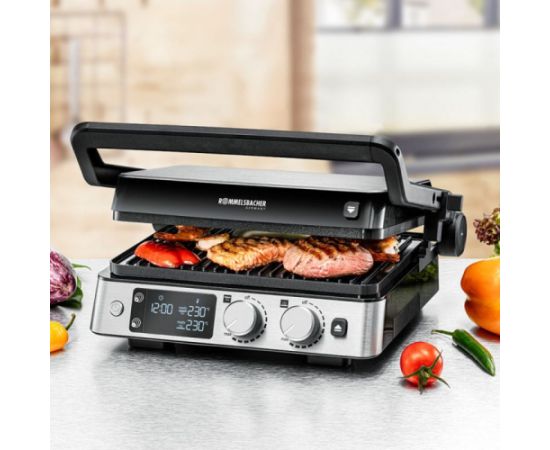 Rommelsbacher contact grill KG 2025 stainless steel/black, 2,000 watts Электрические грили