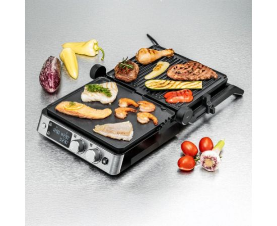 Rommelsbacher contact grill KG 2025 stainless steel/black, 2,000 watts Электрические грили