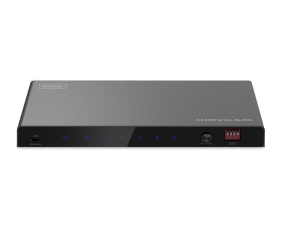 Digitus 8K HDMI Splitter, 1x4 black, with downscaler Dažādi vadi