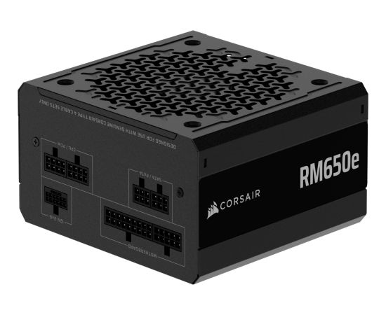Corsair RM650e, PC power supply, black, 4x PCIe, cable management, 650 watts Datoru barošanas bloki