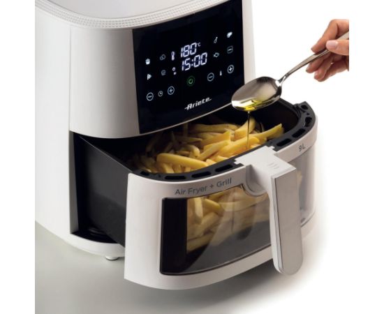Ariete hot air fryer 9 L white, 1500 watts, 9 liter basket, with viewing window Taukvāres katli