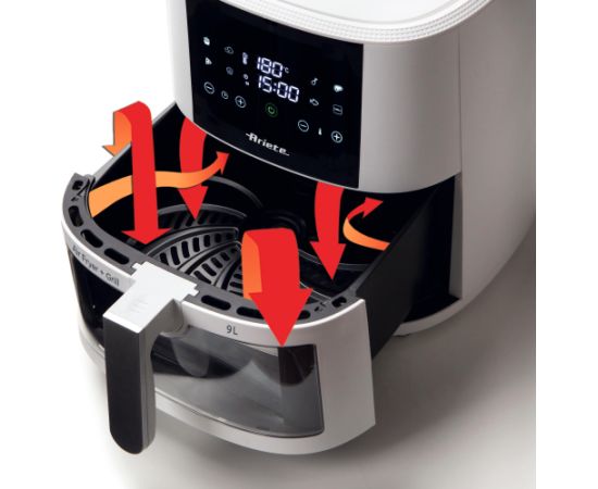 Ariete hot air fryer 9 L white, 1500 watts, 9 liter basket, with viewing window Taukvāres katli