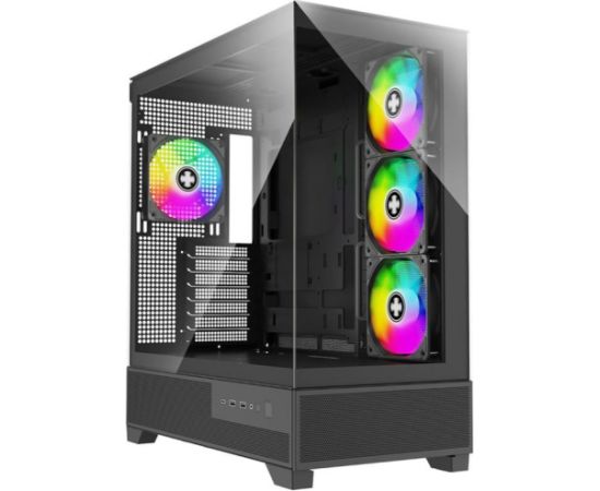 Xilence Flare X909.ARGB, Tower Case Black, Tempered Glass x 2 Datoru korpusi
