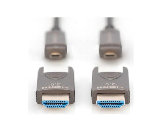 Digitus HDMI / Micro HDMI AOC Hybrid Fiber Optic Cable, UHD 4K Black, 20 Meters, Detachable Connectors Dažādi vadi