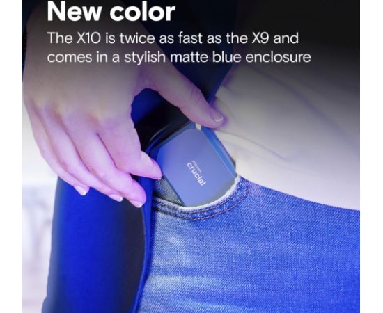 Crucial X10 Portable SSD 4 TB, external SSD blue, USB-C 3.2 SSD Cietie Diski (Solid state drive)