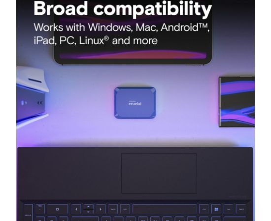 Crucial X10 Portable SSD 4 TB, external SSD blue, USB-C 3.2 SSD Cietie Diski (Solid state drive)