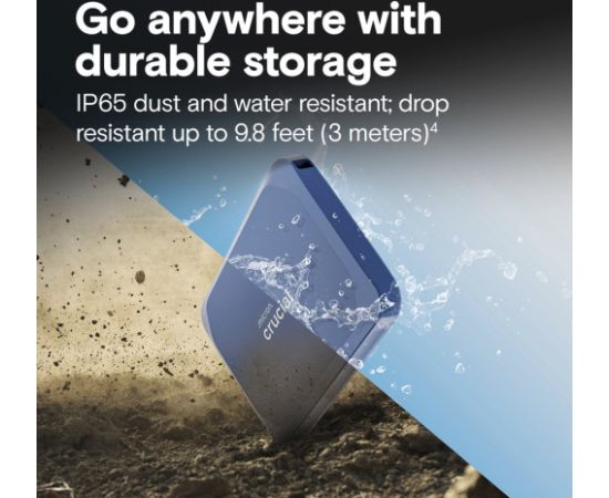 Crucial X10 Portable SSD 4 TB, external SSD blue, USB-C 3.2 SSD Cietie Diski (Solid state drive)