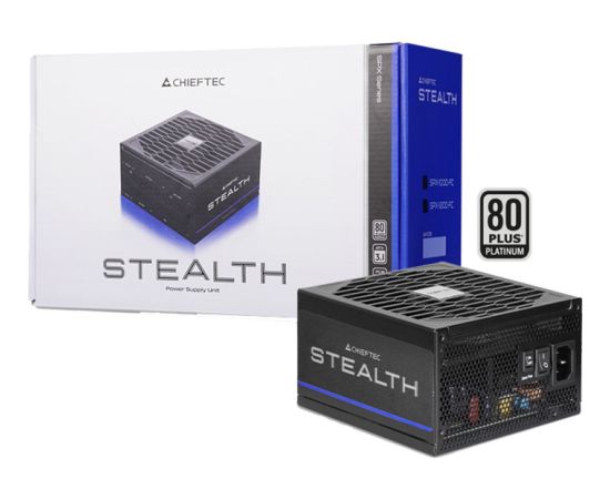 Chieftec Stealth 1000W, PC power supply black, 1x 12-pin high power GPU, 3x PCIe, cable management, 1000 watts Datoru barošanas bloki