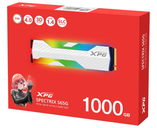 ADATA XPG Spectrix S65G 1 TB, SSD aluminum, PCIe 4.0 x4, M.2 2280 HDD Iekšējie cietie diski
