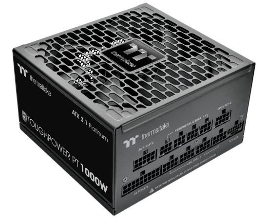 Thermaltake Toughpower PT 1000W, PC power supply 1x 12 pin high power GPU, 4x PCIe, cable management, 1000 watts Datoru barošanas bloki