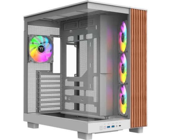 Thermaltake View 380 XL WS ARGB, Tower Case white/wood, Tempered Glass x 2, Wood Texture Datoru korpusi