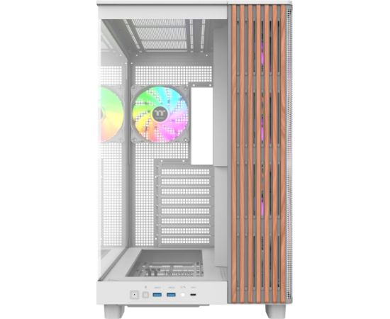 Thermaltake View 380 XL WS ARGB, Tower Case white/wood, Tempered Glass x 2, Wood Texture Datoru korpusi