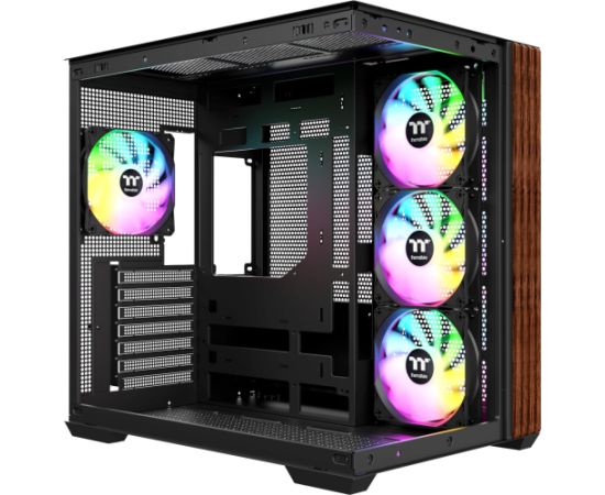 Thermaltake View 380 WS ARGB, Tower Case black/wood, Tempered Glass x 2, Wood Texture Datoru korpusi