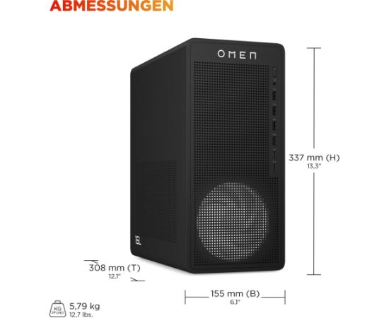 HP OMEN 16L Gaming Desktop TG03-0151ng, gaming PC black, Windows 11 Home Personālie datori