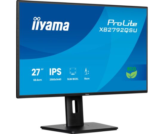 iiyama ProLite XB2792QSU-B1, LED monitor - 27 - black (matt), QHD, IPS, HDMI, DP, USB hub, 120Hz panel Monitori