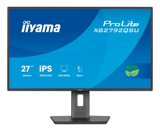 iiyama ProLite XB2792QSU-B1, LED monitor - 27 - black (matt), QHD, IPS, HDMI, DP, USB hub, 120Hz panel Monitori