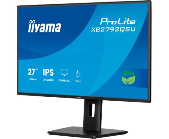 iiyama ProLite XB2792QSU-B1, LED monitor - 27 - black (matt), QHD, IPS, HDMI, DP, USB hub, 120Hz panel Monitori