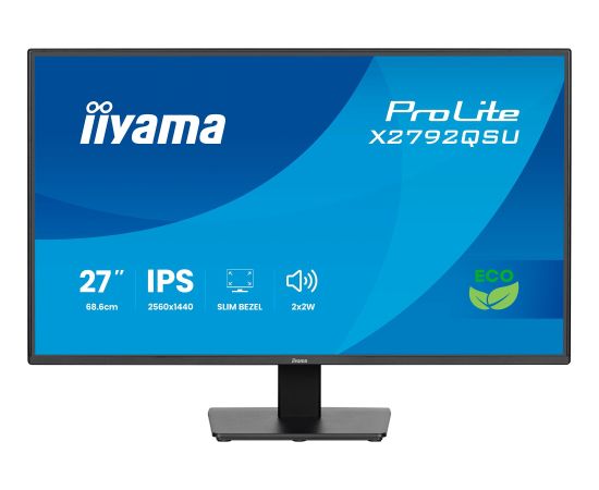 iiyama ProLite X2792QSU-B1, LED monitor - 27 - black (matt), QHD, IPS, HDMI, DP, USB hub, 120Hz panel Monitori