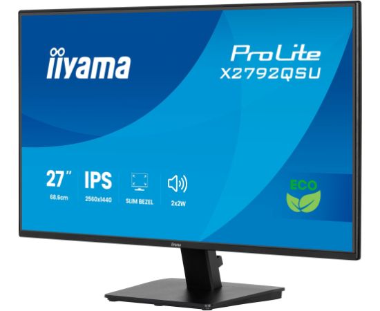 iiyama ProLite X2792QSU-B1, LED monitor - 27 - black (matt), QHD, IPS, HDMI, DP, USB hub, 120Hz panel Monitori