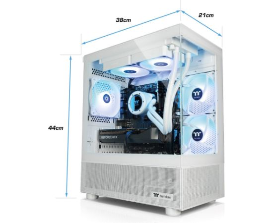 Thermaltake FTW V170A 5070 Elite Snow, gaming PC white/transparent, Windows 11 Home Personālie datori