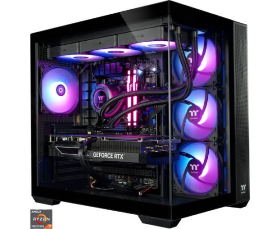 Thermaltake FTW RTX 5070 Ti Black, gaming PC black/transparent, Windows 11 Home Personālie datori