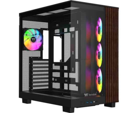 Thermaltake View 380 XL WS ARGB, Tower Case black/wood, Tempered Glass x 2, Wood Texture Datoru korpusi