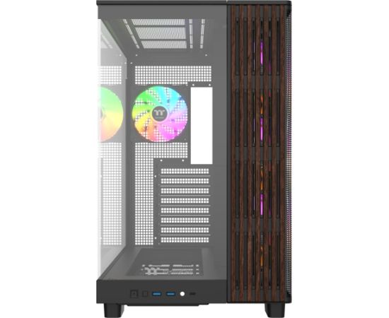 Thermaltake View 380 XL WS ARGB, Tower Case black/wood, Tempered Glass x 2, Wood Texture Datoru korpusi