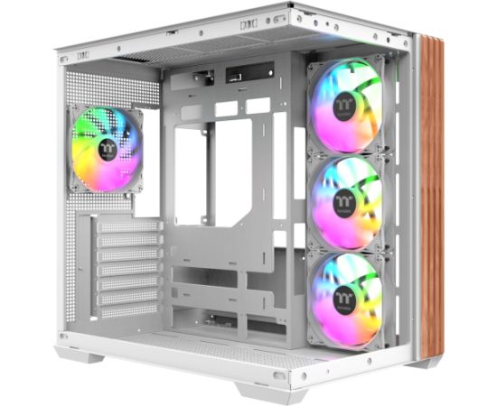 Thermaltake View 380 WS ARGB, Tower case white/wood, Tempered Glass x 2, Wood texture Datoru korpusi