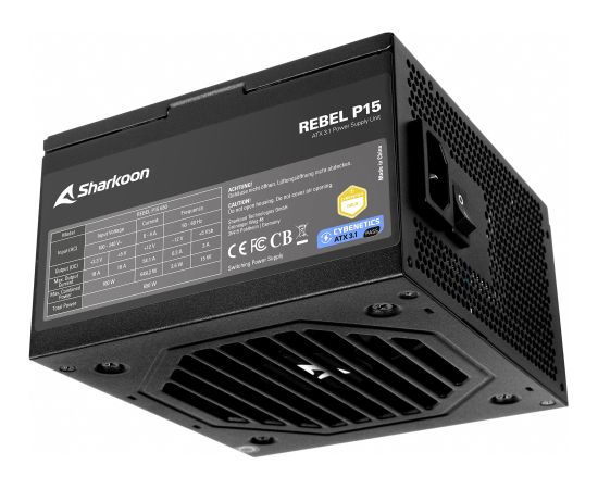 Sharkoon Rebel P15 650 (1x 12-pin high power GPU, 2x PCIe, cable management, 650 watts) Блоки питания