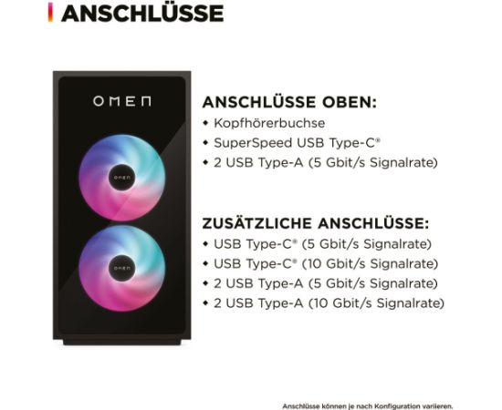 HP OMEN 35L Gaming Desktop GT16-0189ng, Gaming PC black, without operating system Personālie datori