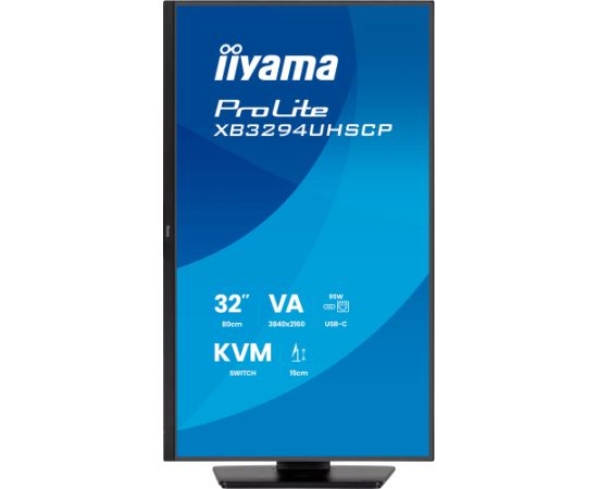iiyama ProLite XB3294UHSCP-B1, LED monitor - 31.5 - black (matt), UltraHD/4K, VA, HDMI, DP, USB-C, USB hub Monitori