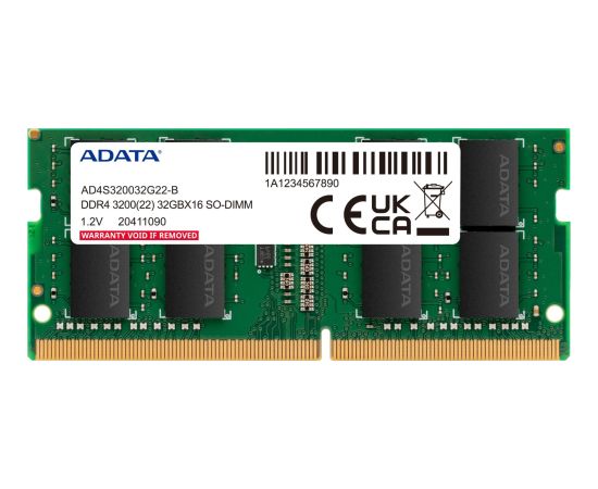 ADATA DDR4 -16GB - 3200 - CL - 22 (2x 8 GB) Dual Kit, Green Memory, AD4S32008G22-DTGN, Premier RAM Operatīvā atmiņa