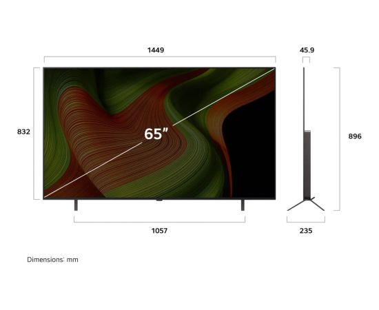 LG OLED65B59LA.AEUD evo TV, OLED TV - 65 - black, UltraHD/4K, HDR, SmartTV, 120Hz panel Телевизоры