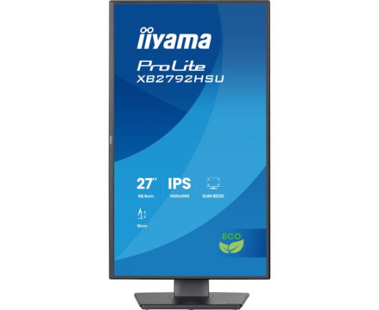 iiyama Prolite XB2792HSU-B1, LED monitor - 27 - black (matte), FullHD, IPS, HDMI, DP, USB hub, adjustable stand, 120Hz panel Monitori