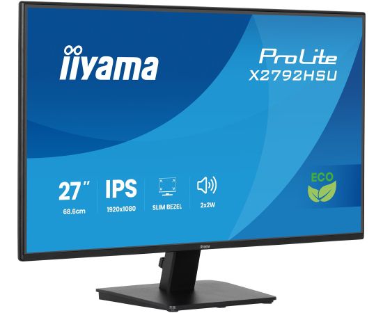 iiyama Prolite X2792HSU-B1, LED monitor - 27 - black (matt), FullHD, IPS, HDMI, DP, USB hub, 120Hz panel Monitori