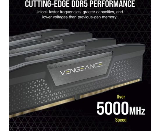 Corsair DDR5 - 64GB - 6400 - CL - 40 (2x 32 GB) Dual Kit, RAM Black, CMH64GX5M2D6000C40, Vengeance RGB, INTEL XMP RAM Operatīvā atmiņa