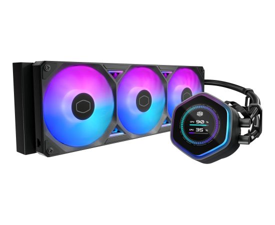 Cooler Master MasterLiquid 360 Atmos II LCD ARGB, water cooling system, black Procesoru dzesēšana