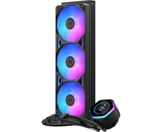 Cooler Master MasterLiquid 360 Atmos II LCD ARGB, water cooling system, black Procesoru dzesēšana