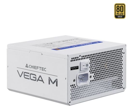 Chieftec Vega M 750W White, PC power supply white, 1x 12 pin high power GPU, 4x PCIe, cable management, 750 watts Datoru barošanas bloki