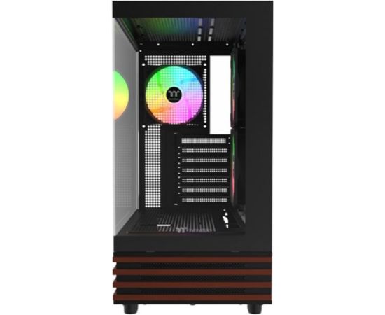 Thermaltake View 270 Plus WS ARGB, Tower case black/wood, tempered glass x 2, Wood structure Datoru korpusi