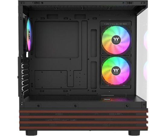 Thermaltake View 270 Plus WS ARGB, Tower case black/wood, tempered glass x 2, Wood structure Datoru korpusi