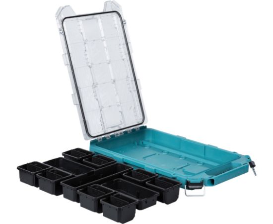 Makita MAKTRAK Organizer flat M, tool box blue/transparent, transparent lid Instrumentu kastes