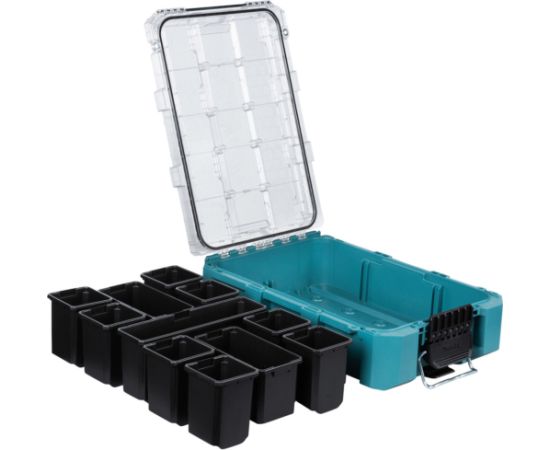 Makita MAKTRAK Organizer deep M, tool box blue/transparent, transparent lid Instrumentu kastes