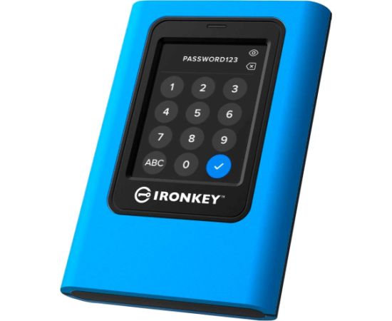 Kingston IronKey Vault Privacy 80 7.68 TB, External SSD blue/black, USB-C 3.2 Gen 1 (5 Gbit/s) SSD Cietie Diski (Solid state drive)